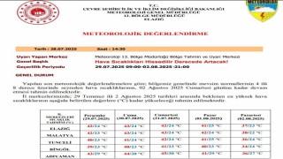 Meteorolojiden sıcak çarpmasına karşı uyarı