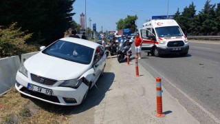 Motosiklet ile otomobil çarpıştı: 1 yaralı