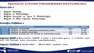 Niğdede kamu kurumlarına geçici süreli personel alımı yapılacak