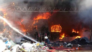 Orduda geri dönüşüm tesisinde yangın