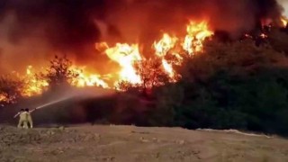 Orman yangınında nefes kesen görüntüler: Alevlerin içindeki direniş böyle görüntülendi