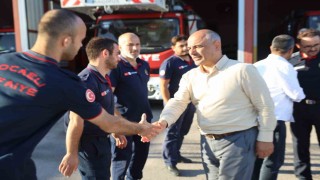 Orman yangınlarında görev alan personele ziyaret