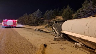 Osmaniyede kontrolden çıkan tır devrildi: 1 yaralı