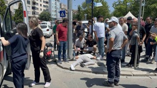 Otomobille çarpışan elektrikli bisikletli çocuk yaralandı