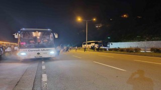 Rizede yolcu otobüsü kaza yaptı