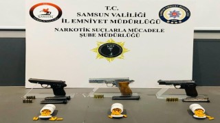 Samsunda silah ve uyuşturucu ele geçirildi: 2 gözaltı