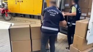 Samsunda takip sonucu durdurulan araçta 1 milyon 610 bin kaçak makaron ele geçirildi