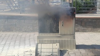 Şanlıurfada elektrik panosu alev alev yandı