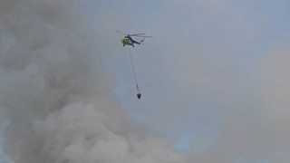 Seyitgazide yangına havadan müdahale