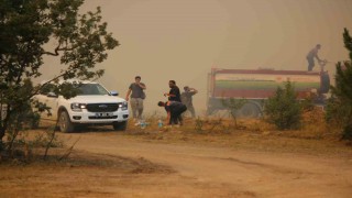 Şiddetli rüzgar alevleri yerleşim yerine yaklaştırmaya devam ediyor