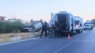 Sökede otomobil takla attı: 3 yaralı