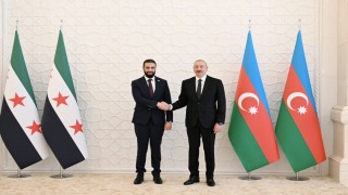 Suriye Devlet Başkanı eş-Şara, Aliyev ile bir araya geldi