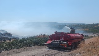 Susurlukta çöplük alanda çıkan yangına müdahale edildi