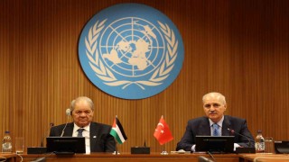 TBMM Başkanı Kurtulmuş, Filistin Ulusal Konseyi Başkanı Fattouh ile bir araya geldi