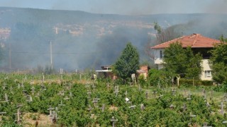 Tunçbilek yolu yakınında çıkan yangın kısa sürede kontrol altına alındı