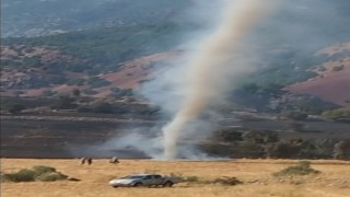 Tuncelideki yangında çıkan hortum görüntülendi