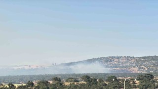 Uşaktaki meşelik alandaki yangına karadan müdahale devam ediyor