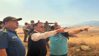 Vali Sözer, yangın bölgesinde inceleme yaptı