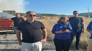 Yangın bölgesinde dumandan etkilenen Başkan Tekin hastaneye kaldırıldı