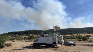 Yangın bölgesinde mobil baz istasyonu kuruldu