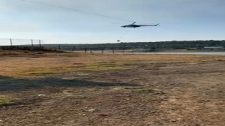 Yangına müdahale eden jandarma pilotundan büyük ustalık