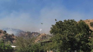 Zirai yangına havadan ve karadan büyük mücadele