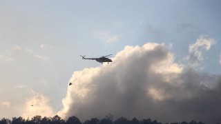 4üncü saatine giren Boludaki yangın havadan görüntülendi