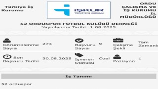 52 Orduspor, İŞKUR üzerinden futbolcu ilanı verdi