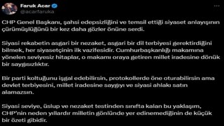 AK Parti Genel Başkan Yardımcısı Acar: CHP Genel Başkanı, şahsi edepsizliğini bir kez daha gözler önüne serdi