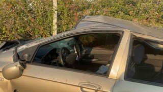 Alanyada otomobil şarampole uçtu: 1 yaralı