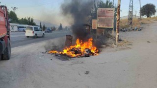 Alev alan kuru otlar söndürüldü