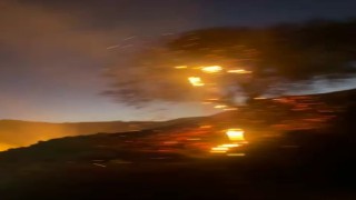 Anız yangını bahçeye sıçradı