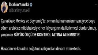 Bakan Yumaklı: Yangınlar büyük ölçüde kontrol altına alınmıştır