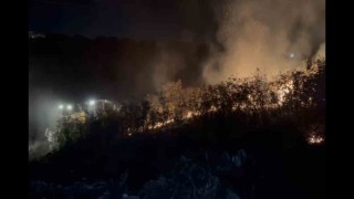 Balıkesirde alevler geceyi aydınlattı