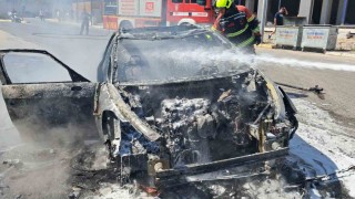 Balıkesirde araç yangını panik oluşturdu