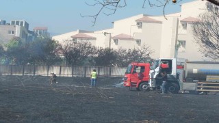 Balıkesirde ot yangını korkuya neden olurken, bir oteli de tehdit etti