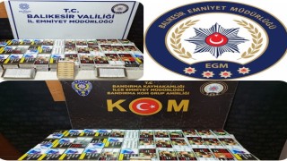 Bandırmada kaçak makaron operasyonu,19 bin 520 adet ele geçirildi