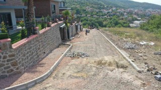 Başiskelede parke yol ve kaldırım çalışmaları yapılıyor