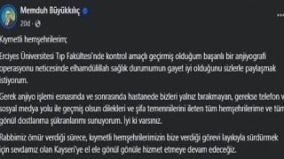 Başkan Büyükkılıç: Sağlık durumumun gayet iyi olduğunu sizlerle paylaşmak istiyorum