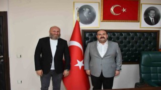 Başkan Hamamcının konuğu ünlü oyuncu Çetin Altay oldu