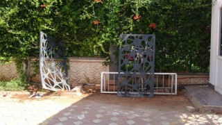 Bir anda gaza basınca kapıya çarpıp komşusunu ezdi