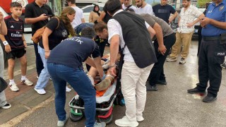 Bisikletten düşen çocuğun bacağına direksiyon saplandı