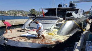 Bodrumda milyon dolarlık motoryatta yangın