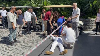 Bodrumda otelde yapılan yangın tatbikatı nefesleri kesti