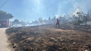 Boluda çalılık arazide çıkan yangın evlere sıçramadan söndürüldü