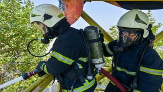 Bursa itfaiyesinden nefes kesen tatbikat