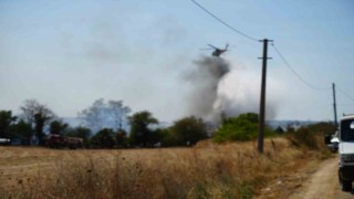 Çanakkalede tarım arazinde yangın  kontrol altına alındı