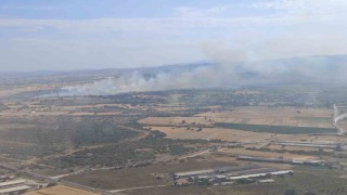 Çanakkalede tarım arazisinde yangın