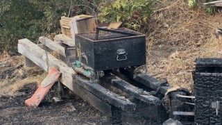 Çanakkaledeki orman yangınında arı kovanları alevlere teslim oldu