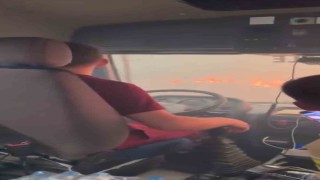 Çanakkaledeki yangında alevlerin arasında kalan ekibin görüntüleri ortaya çıktı